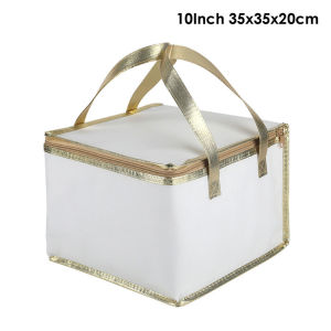 กระเป๋าฉนวนความร้อนใส่กล่องข้าวเค้กกระเป๋าเก็บความเย็นทำจากอลูมิเนียมฟอยล์กระเป๋าเก็บอาหารเก็บความสดใหม่มีซิปแบบพกพา