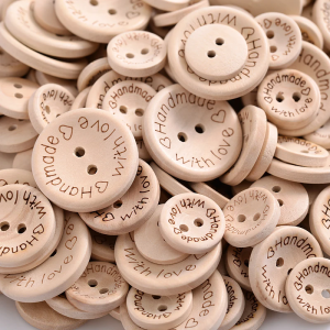 2 Holes Natural Wooden Buttons for Clothes Decorative Button Diy Handmade 2 Eyelets Bottons Sewing Accessories