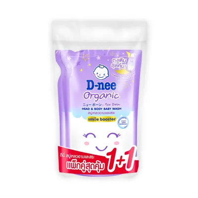 (แพ็คคู่) D-nee สบู่เหลวอาบและสระ แบบถุงเติม ดีนี่ ออร์แกนิค สบู่เหลวสูตรอ่อนโยน (350 มล.x2 ถุง) สบู่เหลวเด็ก สำหรับเด็กแรกเกิด