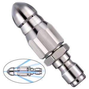 Đầu Phun 0.8mm Thông Đường Ống Cống Kết Nối Nhanh 1/4" Dùng Với Máy Rửa Xe Áp Lực