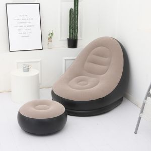 Ghế sofa Lười Bơm Hơi Di Động Màu Nâu Chống Bẩn Có Thể Gấp Gọn