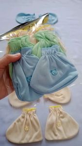 12 pcs/ 3 Pasang Sarung Tangan dan Kaki Baby Newborn Pengikat Karet