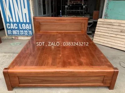 giường ngủ gỗ xoan đào phòng ngủ