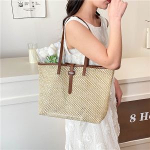 LAOO Summer Straw Tote Bag Beach Boho Woven Straw Bag Ins Vacation Shoulder Bags for Ladies/Girls