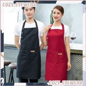 (1 PCS) Hang Neck Apron with Front Pocket Coffee Shop Fashion Full Apron Kitchen Adult Overalls