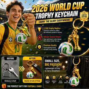 2026 World Cup Golden Cup Keychain Hercules Trophy Pendant Durable Metal Football Souvenir Keyring Metal Durable Keychain Ornament
