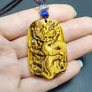 natural batu ukir Pixiu naga mata kucing natural tiger eye original liontin