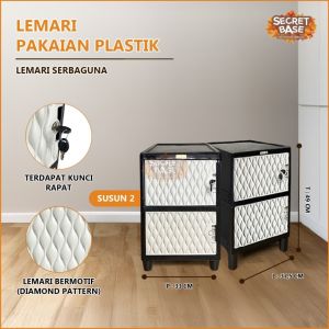 LEMARI FLIP + KUNCI - Lemari Pakaian Plastik Estetik / Rak Susun / Laci Kabinet Furniture