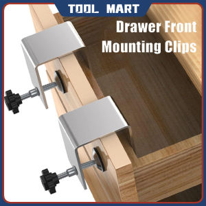 2pcs Drawer Front Installation Clamps Woodworking Jig Cabinet Tool Home Furniture Jig Accessories Steel Drawer Front Panel Easy and Fast Clamp Tools