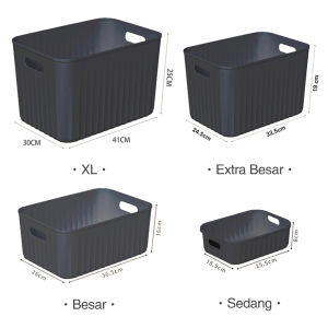 【BELI LOKAL】Dejavu Storage Box Tempat Penyimpan Barang Organizer Penghemat Tempat dapat di tumpuk Keranjang Box Ukuran Lengkap HSB786A
