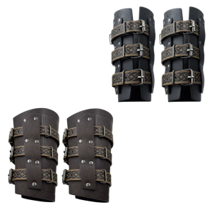 2ล็อตหนังที่ไม่ซ้ำกันปลอกแขนมีสไตล์ยุคกลางที่สวมแถบข้อมือ Versatiles สำหรับประวัติศาสตร์