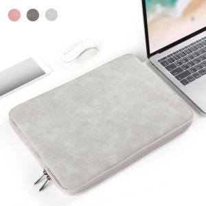 OWTWO 13 14 15.6 inch Shockproof Laptop Sleeve Plush PU Leather Notebook Computer Bag Professional Colorful Tablet Case for HP/Dell/Surface Office