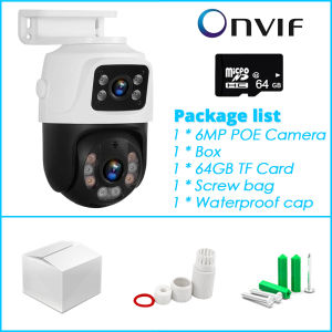 Outdoor 6MP Dual lens POE Camera PTZ 360 Auto Tracking Dual Screens Display Smart IP Security Camera for Home Video Surveillance Cameras