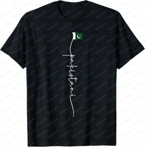[Local Stock] VCC Pakistan Letter Printed Pakistani Flag Pride T-Shirt Casual Fashion Loose Harajuku Man Women Clothing Summer Cotton Y2k Soft Tee