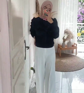 Celana kulot scuba premium celana panjang wanita dewasa