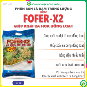 Phân Bón Lá Đạm Trung Lượng RVAC FOFER-X2 – Giúp Xoài Ra Bông Đồng Loạt (Gói 1kg)