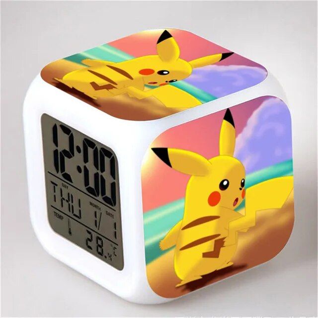 Anime Pokemon Pikachu Squirtle Bulbasaur Charmander Alarm Clock Figure ...