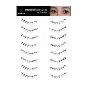 NBANLIKE 8/10Pairs 3D Miếng dán hình xăm lông mi dưới Mô phỏng Đa phong cách Lông mi giả dưới mắt Thời trang Đen Đề can lông mi chuyển Làm Đẹp