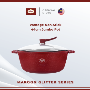Vantage Non-stick 44cm Jumbo Pot (44cm/22L/12cm)(Maroon Glitter Series)