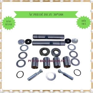 Bộ ắc phi dê (trục đứng) mã SP EQ6700 Kích thước pi 30 dài 188 lưng bạc F34. Hàng Samtin lắp xe Buyt Samco Isuzu