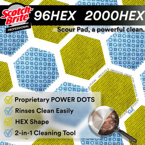 3M 96HEX 2000HEX Scotch-Brite Professional Dual Purpose Scour Pad/ kitchen dish washer pad Span Pencuci Pinggan Sabut Berspan/ Light Medium Heavy Duty