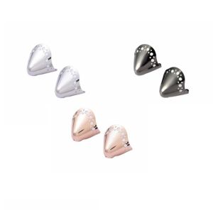 LEKGAVD 3 Pair / 2 Pair Pointed Shape High Heels Tip Covers Anti Kick Alloy Metal Rhinestone Shoe Tip Repair Hardware Accessories Metallic Luster Pointed Toe Caps High Heels