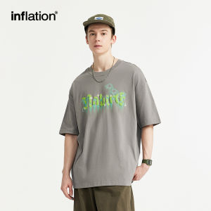 INFLATION brand Phantom Towel Embroidered Coconut Tree Print T-shirt 2024 Spring/Summer New Product Trendy Brand Loose Street Short sleeved Mens