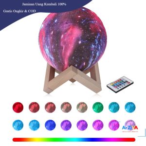 Coquimbo Lampu Tidur Bulan 3D Moon Night Light Lamp Recharge 16 Color 15 CM - 606816