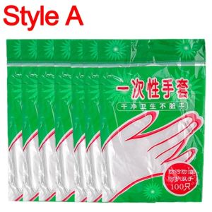 100/500pcs Transparent Gloves Plastic Waterproof Gloves for Kitchen Restaurant Fried Chicken BBQ Disposable Supplies