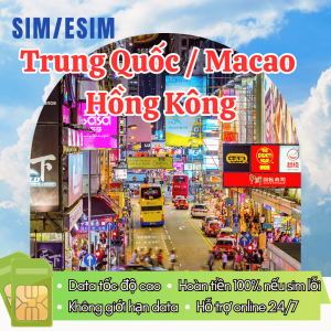 Sim/Esim Du Lịch Trung Quốc – Hồng Kông – Ma Cao | Data Không Giới Hạn Dùng Thả Ga Sóng ChinaMobile Khỏe Như Viettel ( VN ) - Gói Từ 1 - 30 Ngày Giá Cực Tốt . FREESHIP - CHƯA KÍCH HOẠT