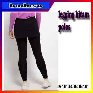Legging rok zumba hitam polos - legging rok senam aeroobik - legging senam pake rok - legging model terbaru - legging rok sport hitam polos