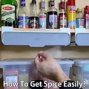 Sacesr Home Kitchen Self-adhesive Wall-mounted Under-Shelf Spice Organizer Spice Bottle Storage Rack Kitchen Supplies Storage In Stock T6H1N