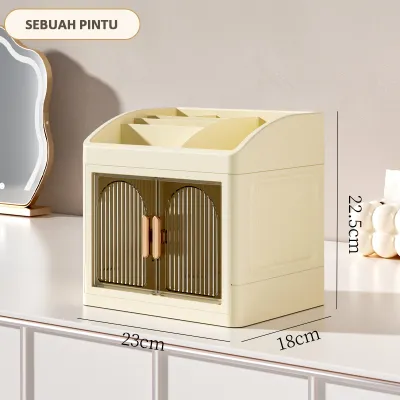 [COD] Rak Kosmetik Serbaguna 1-3 Susun Organizer Make Up Anti Debu Pintu Transparan Dengan Laci Penyimpanan Perawatan Kulit