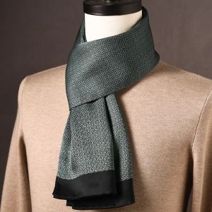 Blue Polka Dots Scarf Men 100% Mulberry Silk Scarves Business Suit Accessories Foulard Fashion Gifts for Man Double Layer Fits2026