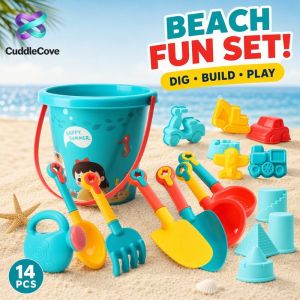 Large Thickened Beach Bucket Toy Set Kids Summer Water Play Sand Digging Tools Toddler Bath Toys For Boys Girls