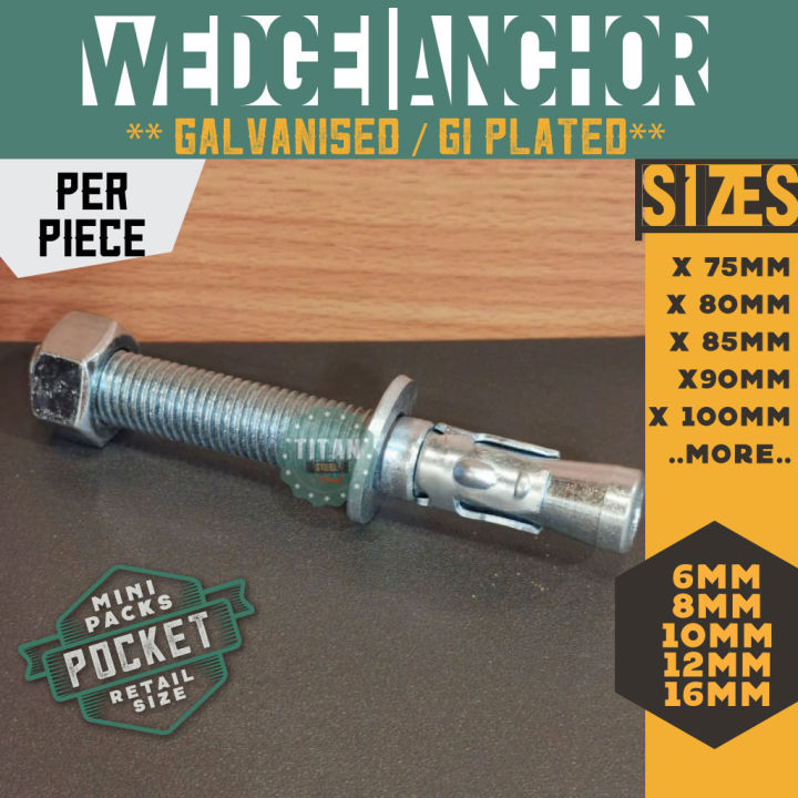 Titan Steel - Per Piece - Wedge Anchor a.k.a Expansion Bolt / Through ...