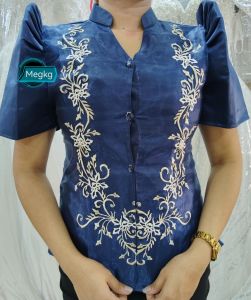 Double Lining Computer Embroid  Ladies Barong Modern MC Filipiniana
