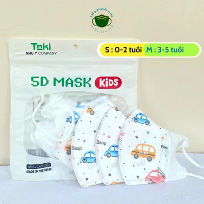 Set 40 cái khẩu trang y tế trẻ em 5D in hình họa tiết cho bé từ 0 - 2 tuổi 3 - 5 tuổi 5-8 tuổi