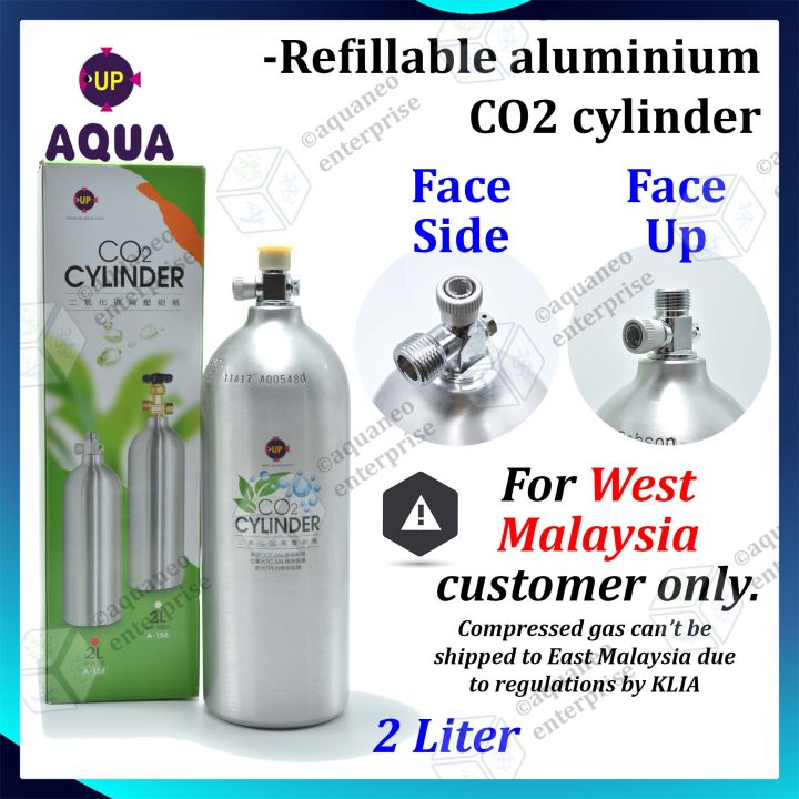 UP Aluminium CO2 cylinder 2L Face Upward or Side co2 cylinder co2