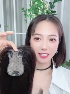 Human Hair Topper Hairpiece For Women Volume Enhancer Natural Scalp Cover Hair Extension rambut palsu penutup uban