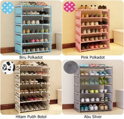 Rak Sepatu Portable Plastik 8 Susun Rak Tempat penyimpanan Sendal Sepatu Minimalis Serbaguna