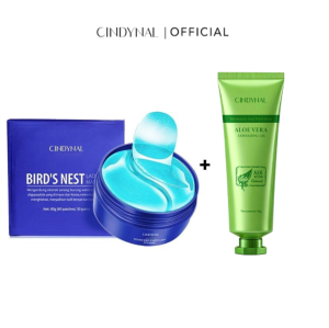 Cindynal Masker Mata Collagen Crystal Eye Mask Emas Gold 60 lembar / Gratis Exfoliating Gel