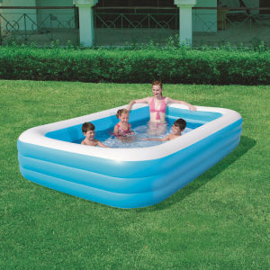 Bestway 2.62 Meter 54006 Extra Large Inflatable Swimming Pools 2 Layers [bc120] - (Blue with White top) - Premium Toys for boys