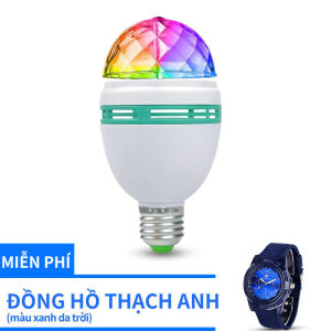 【Đồng hồ thạch anh miễn phí】Đèn LED xoay vũ trường 7 màu đui E27 đèn sân khấu đèn cầu quay