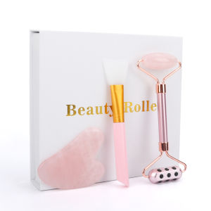 DECINIEE Jade Stone Facial Massage Roller Gua Sha Set Rose Quartz Germanium Beauty Bar Gua Sha Board Mask Brush Eye Cream Stick Skin Care