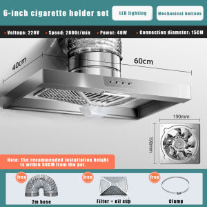 Range Hood For Kitchen Range Hood Wall Mounted Stainless Steel Kitchen Range Hood Inverter Range Hood With Hose Air Circulator Ventilation Fan For Kitchen Bathroom