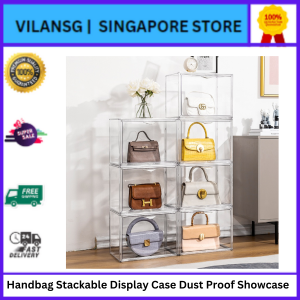 Handbag Stackable Display Case Dust Proof Bag Box Toy Box Showcase | Transparent Assemble Storage Toy Dolls Shoe Box-Side Shoe Box-Front Door Box