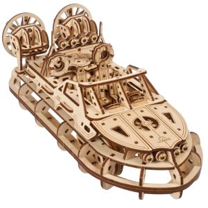 Ugears Rescue Hovercraft - Boat Model Kits for Adults - 3D DIY Wooden Puzzle Ship - Wood Model Boat Kits to Build - Premium Model Boats Kits with Intricate Design to Build for Adults Kids Birthday Present Toys Christmas Xmas Gift