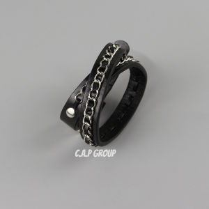 Vòng tay Punk Y2K không gỉ Đinh tán Đầu lâu Da PU cá tính ngầu phong cách Hiphop Rock cặp đôi Nam Nữ