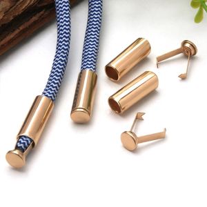 xpkQ 10PCS Adjustable Metal Tail Clip DIY Secure Fastening Metal Rope Ends Stopper Button Cylindrical Straight Tube Bell Rope Buckle H5K8Q